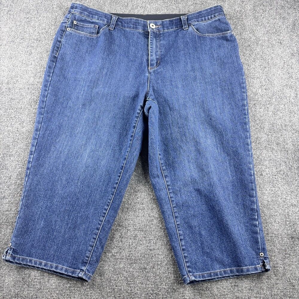 CJ Banks Jeans Womens 18W US 18W Plus Blue Denim Capri Cropped Ankle